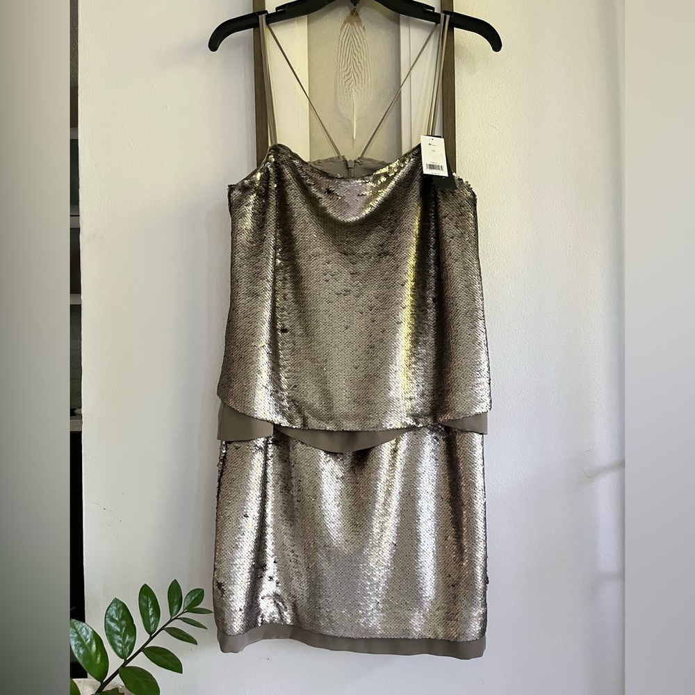 Banana Republic sequins silver short dress